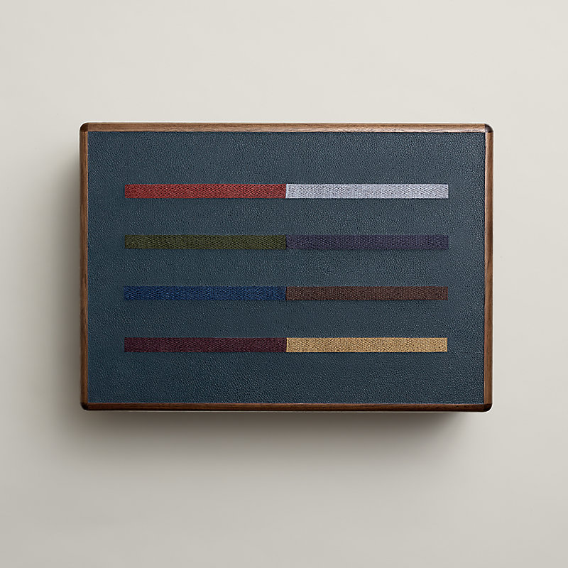 Amalthee Jumping H watch box, large model - Blue | Hermès USA